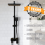 Matt Black Shower Column with Multi-Function Mixer, Adjustable Height