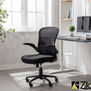 ZIK Sedia da Ufficio, Ergonomica, con Braccioli Pieghevoli, Supporto Lombare– 62x63x105