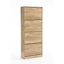 Space-saving entrance shoe rack, 4 doors, modern oak - 63x24x155h