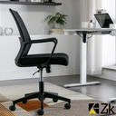 Silla Escritorio Ergonómica, Giratoria y Regulable, Apoyo Lumbar - Negra 45x51x94/100h 