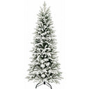 Albero di Natale Artificiale Innevato Folto e Realistico in PVC e PE base in metallo