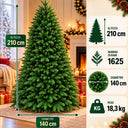 Albero di Natale Artificiale Nobilis in PVC 6 Rami 5 punte in PE cm 150/180/210/240