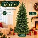 Albero di Natale Artificiale Sintetico Slim Folto Verde e Realistico