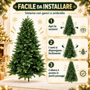 Albero di Natale Artificiale Folto e Verde Abete con Aghi in PVC e PE