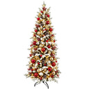 Albero di Natale Artificiale Innevato Abete Realistico e Folto in PVC e PE