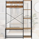 Appendiabiti con Ripiani Laterali Mobile Guardaroba Multiuso Libreria