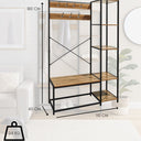 Appendiabiti con Ripiani Laterali Mobile Guardaroba Multiuso Libreria