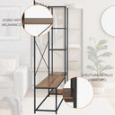 Appendiabiti con Ripiani Laterali Mobile Guardaroba Multiuso Libreria