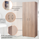 Armario multiusos 2 puertas con estantes Zapatero ahorra espacio en madera de roble - 70x36x181 cm