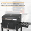 Charcoal BBQ Charcoal Barbecue with Double Steel Grill Garden Grill with Wheels, Bottle Opener and Shelves