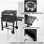 Charcoal BBQ Charcoal Barbecue with Double Steel Grill Garden Grill with Wheels, Bottle Opener and Shelves