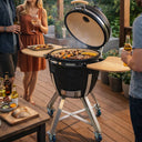 Barbecue a carbonella bbq carbone in ceramica per giardino esterno balcone con ruote e ripiani laterali
