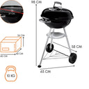 Barbecue a carbonella da giardino bbq carbone grill in acciaio compatto con ruote e valvola areazione