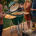 Barbecue a carbonella grill in acciaio per giardino esterno con ruote e ripiani laterali