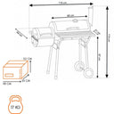 Barbecue carbonella bbq carbone affumicatore con ruote per giardino