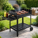 Barbecue a carbonella da giardino esterno bbq carbone con ruote griglia in acciaio