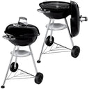 Barbecue a carbonella da giardino bbq compatto grill in acciaio con ruote e coperchio