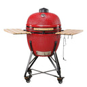 Barbecue Kamado in Ceramica BBQ a Carbone con Ripiani Pieghevoli