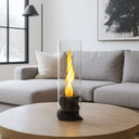 Tabletop Bioethanol Fireplace, Indoor or Outdoor Biofireplace with Spiral Flame, 15 m2