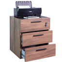 Cassettiera da Ufficio 3 Cassetti con Chiave, Mobile in Legno Rovere cm 50x47x61