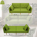 Divano letto 2 posti trasformabile imbottito con cuscini coordinati design moderno soggiorno e salotto, comfort