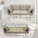 Divano Letto Trasformabile 2 Posti con Cuscini Imbottitura in Spugna Design