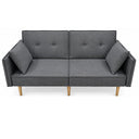 Divano Letto Trasformabile 2 Posti con Cuscini Imbottitura in Spugna Design