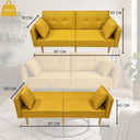 Divano Letto Trasformabile 2 Posti con Cuscini Imbottitura in Spugna Design