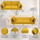 Divano Letto Trasformabile 2 Posti con Cuscini Imbottitura in Spugna Design
