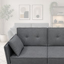 Divano Letto Trasformabile 2 Posti con Cuscini Imbottitura in Spugna Design