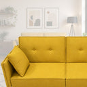 Divano Letto Trasformabile 2 Posti con Cuscini Imbottitura in Spugna Design