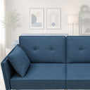 Divano Letto Trasformabile 2 Posti con Cuscini Imbottitura in Spugna Design