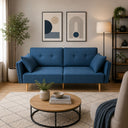 Divano letto 2 posti trasformabile imbottito con cuscini coordinati design moderno soggiorno e salotto, relax e comfort