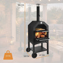 Forno da giardino per pizza a legna con 2 griglie e termometro