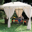 Gazebo 3x4 da Giardino Telo Copertura Poliestere 180 g/mq Ecrù, Struttura in Acciaio per Esterno