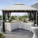 Gazebo 3x3 da giardino esterno telo in poliestere e struttura in acciaio con zanzariera con airvent