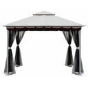 Gazebo 3x3 da giardino esterno telo in poliestere e struttura in acciaio con zanzariera per piscina o terrazzo