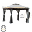 Gazebo 3x3 da Giardino Telo Poliestere, Airvent e Teli Zanzariera