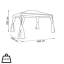 Gazebo 3x4 da Giardino Esterno con Teli e Zanzariera in Poliestere