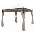 Gazebo da giardino 300x300 telo e zanzariera in poliestere beige struttura in acciaio verniciata