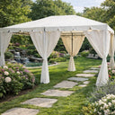 Gazebo da giardino 3x4 telo in poliestere bianco per esterno