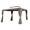 Gazebo 3x4 da Giardino in Alluminio Telo Poliestere Tende e Zanzariere