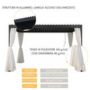 Gazebo Pergola 3x3 da Giardino in Allumino con Tende e Zanzariera