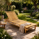 Lettino Prendisole Sdraio Pieghevole da Giardino in Bamboo 200x70 cm