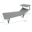 Folding Sun Lounger with Canopy and Cushion, Adjustable Backrest Grey 189x58x36 cm