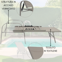 Tumbona Plegable para Jardín, Piscina, Mar, en Acero y Textileno con Reposabrazos - 199x68x31h cm Marrón