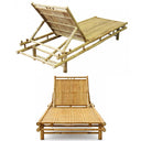 Lettino prendisole da giardino esterno sdraio pieghevole schienale reclinabile legno bambo