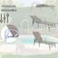 Folding Sun Lounger for Garden, Pool, Sea, in Steel and Textilene with Armrests - 199x68x31h cm Gray