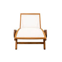 Lettino prendisole sdraio giardino esterno con schienale regolabile in legno e textielene