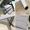 Lettino Prendisole da Giardino Schienale Reclinabile con Ruote Bianco